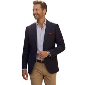 Suitsupply Blazer Mens 40R Blue Wool Sienna Vitale Barberis Canonico Jacket
